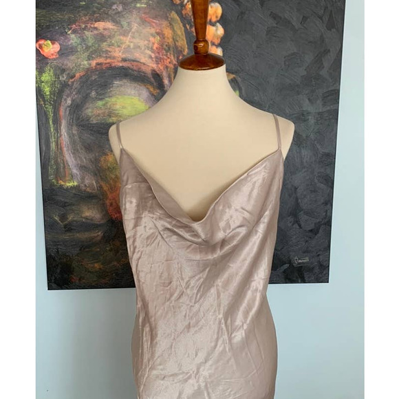 NWOT Bardot Cocktail Occasion backless slip Drape Dress size 8 Tan Beige - Picture 3 of 7